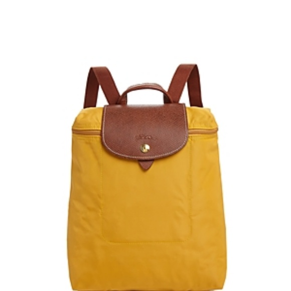 yellow longchamp backpack
